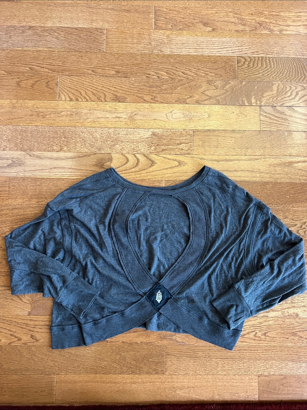 FP Movement by Free People Charcoal Ribbed Knit Pullover